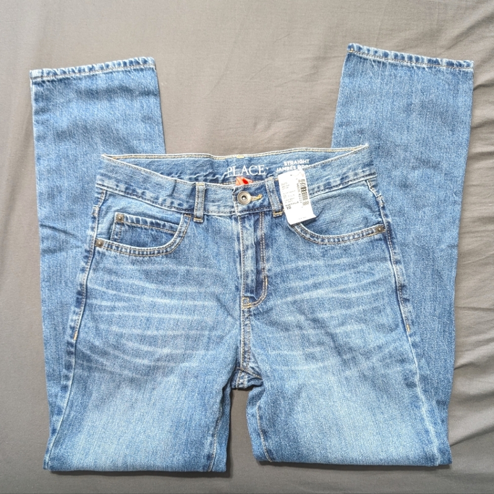 NWT The children's place boy straight leg blue jeans size 10